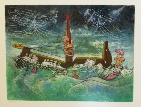 Etching And Aquatint Matta - Hom'mère - L'eautre (Planche 7)