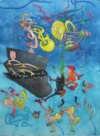 Etching And Aquatint Matta - Jazz Band II