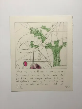 Lithograph Matta - La carte de la force (from Morfolgie Verbali)