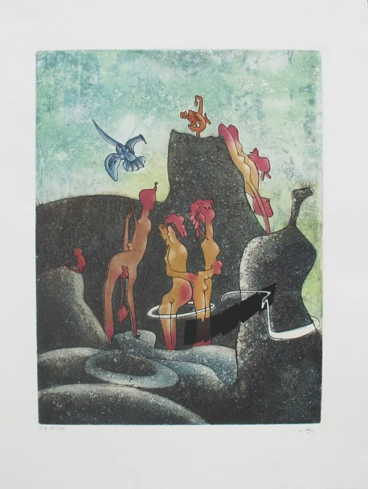 Etching And Aquatint Matta - La Danse de la mort 3