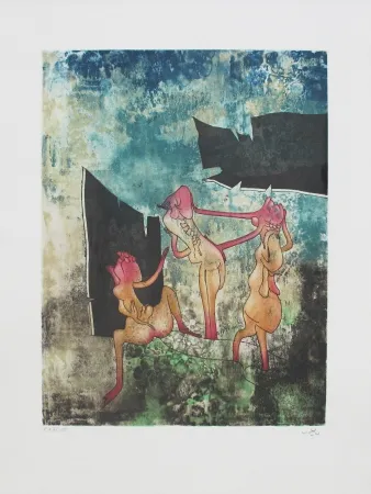Etching And Aquatint Matta - La Danse de la mort 4