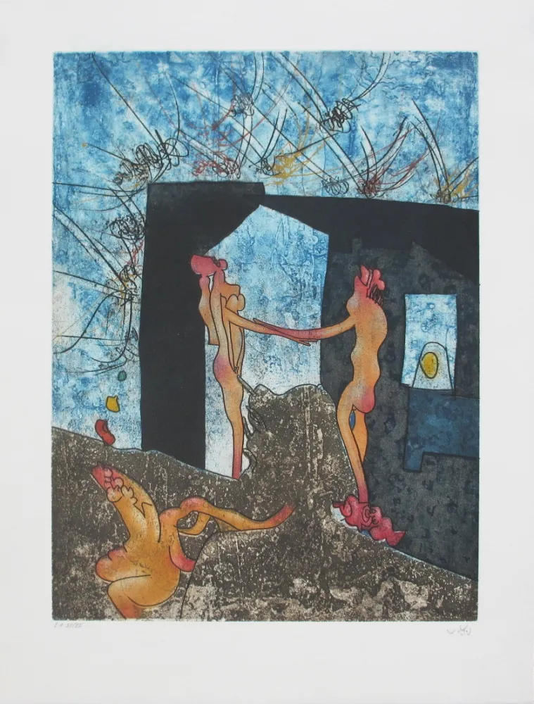 Etching And Aquatint Matta - La Danse de la mort 5