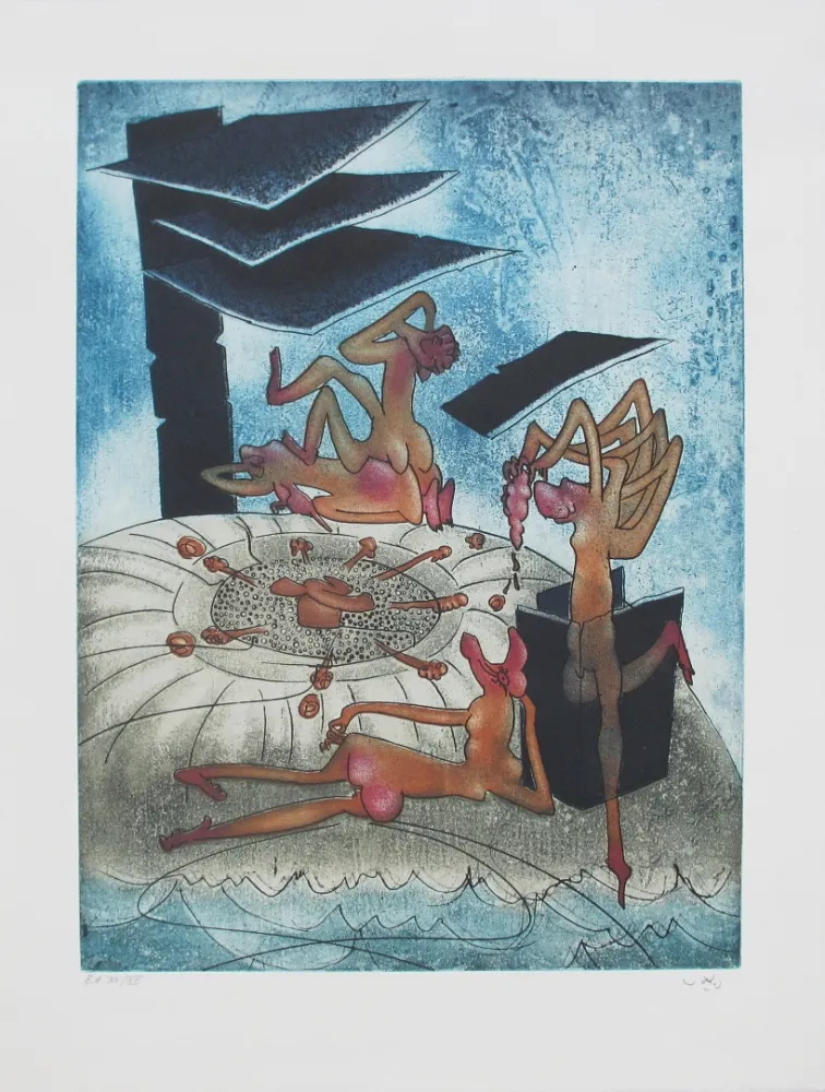 Etching And Aquatint Matta - La Danse de la mort 6