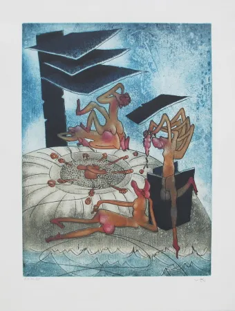 Etching And Aquatint Matta - La Danse de la mort 6