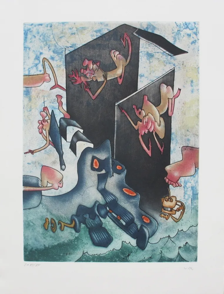 Etching And Aquatint Matta - La Danse de la mort 7