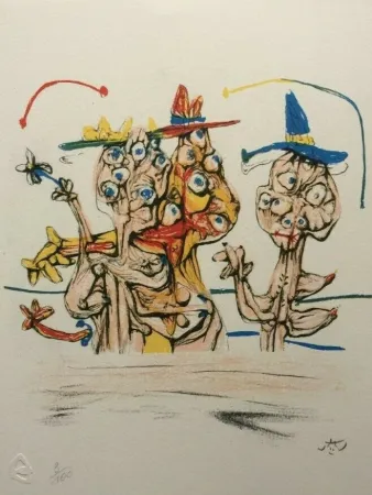 Lithograph Matta - La sagrada famila (from Morfolgie Verbali)