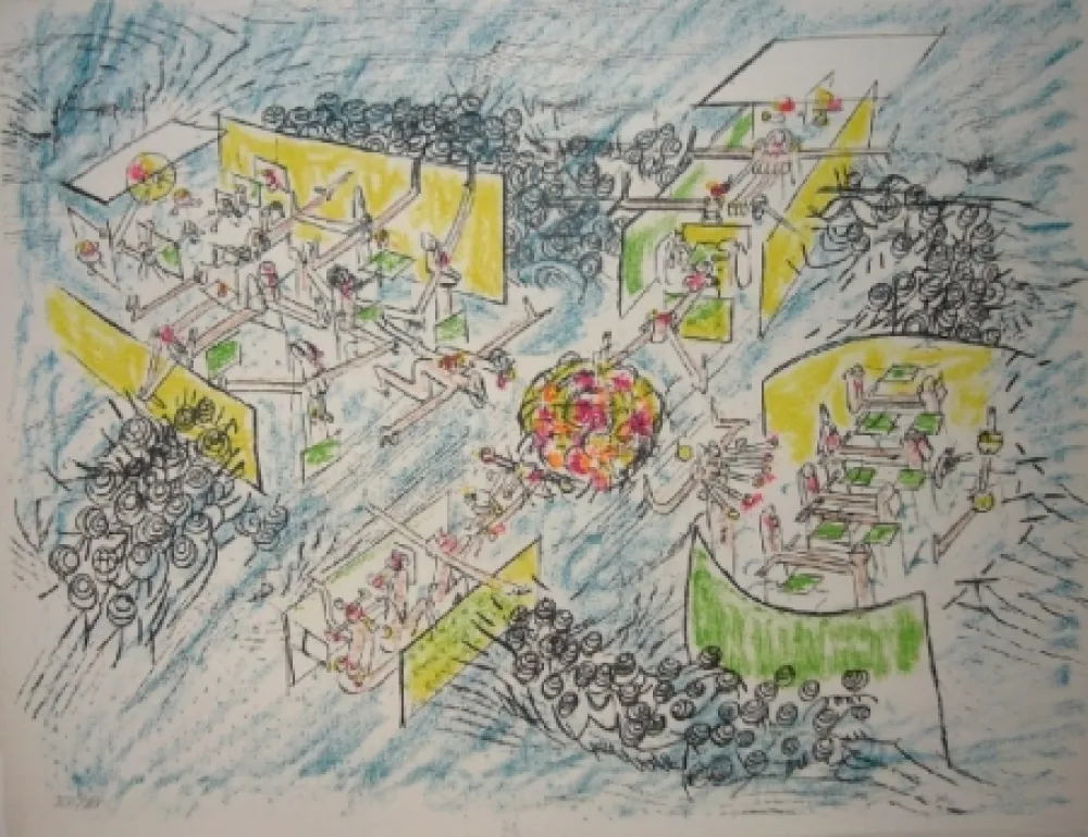 Lithograph Matta - La température de la tête