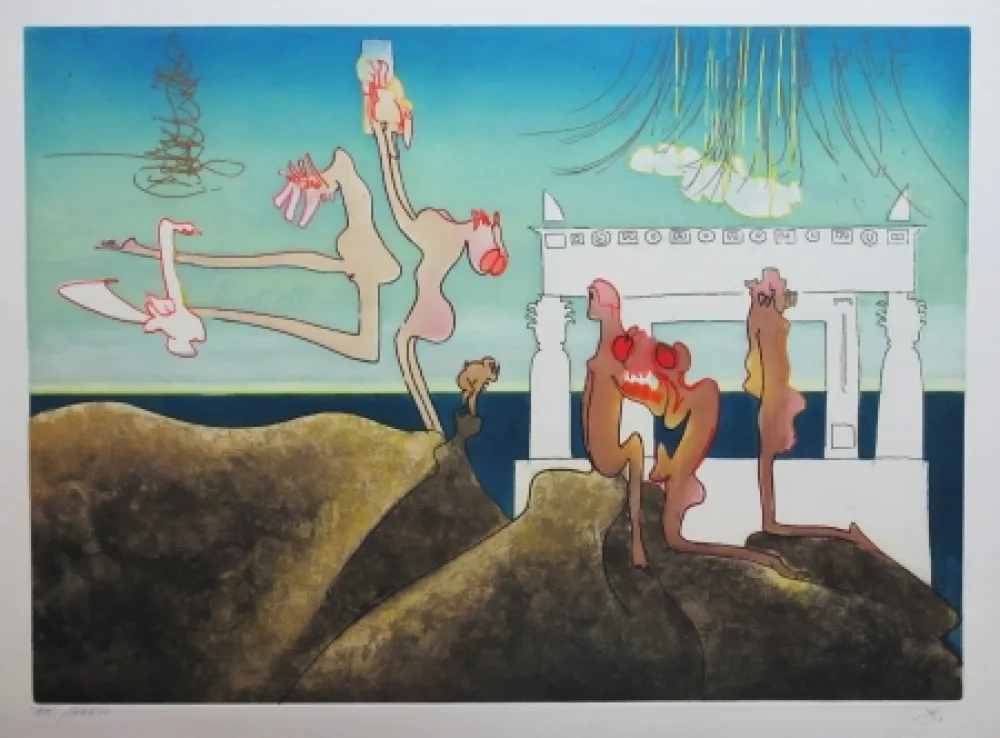 Etching And Aquatint Matta - L'Arc obscur des heures