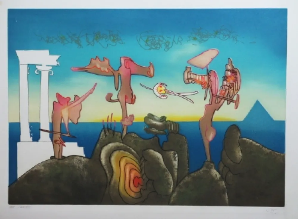 Etching And Aquatint Matta - L'Arc obscur des heures