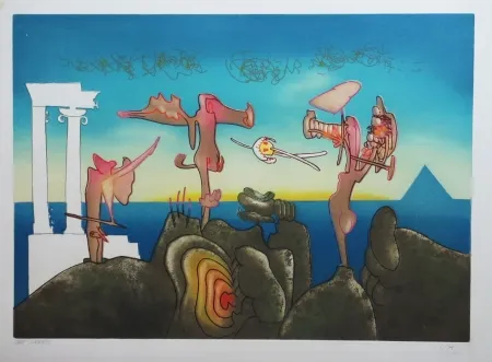 Etching And Aquatint Matta - L'Arc obscur des heures