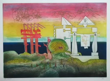 Etching And Aquatint Matta - L'Arc obscur des heures