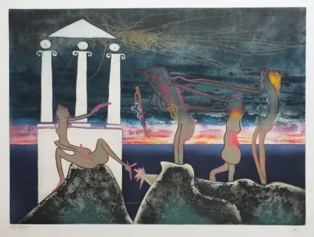 Etching And Aquatint Matta - L'Arc obscur des heures