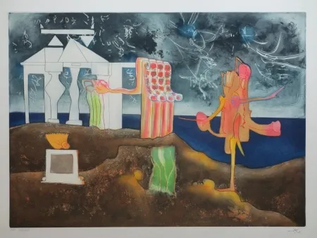 Etching And Aquatint Matta - L'Arc obscur des heures