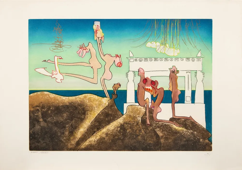 Etching And Aquatint Matta - L'Arc obscure des heures