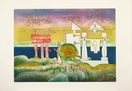 Etching And Aquatint Matta - L'Arc obscure des heures