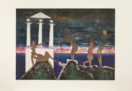 Etching And Aquatint Matta - L'Arc obscure des heures