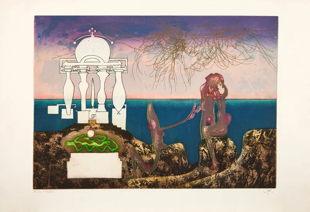 Etching And Aquatint Matta - L'Arc obscure des heures