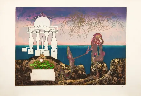 Etching And Aquatint Matta - L'Arc obscure des heures