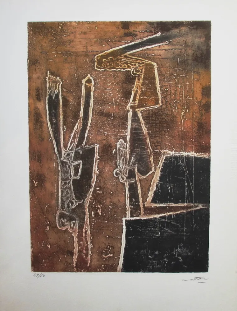 Etching And Aquatint Matta - Le Mur