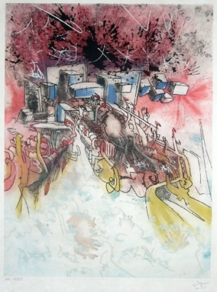 Etching And Aquatint Matta - Le palais d'hiver