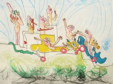 Etching And Aquatint Matta - Les Oh  Tomobiles