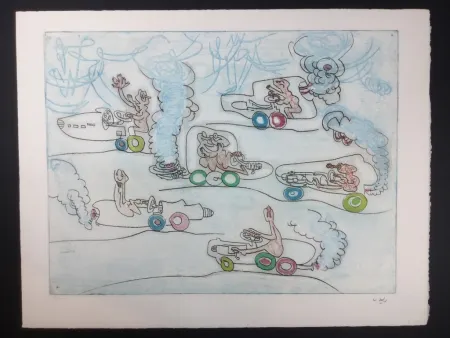 Etching And Aquatint Matta - Les OH! Tomobiles 