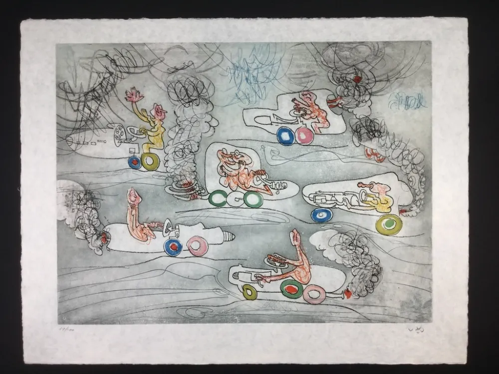 Etching And Aquatint Matta - Les Oh! Tomobiles 