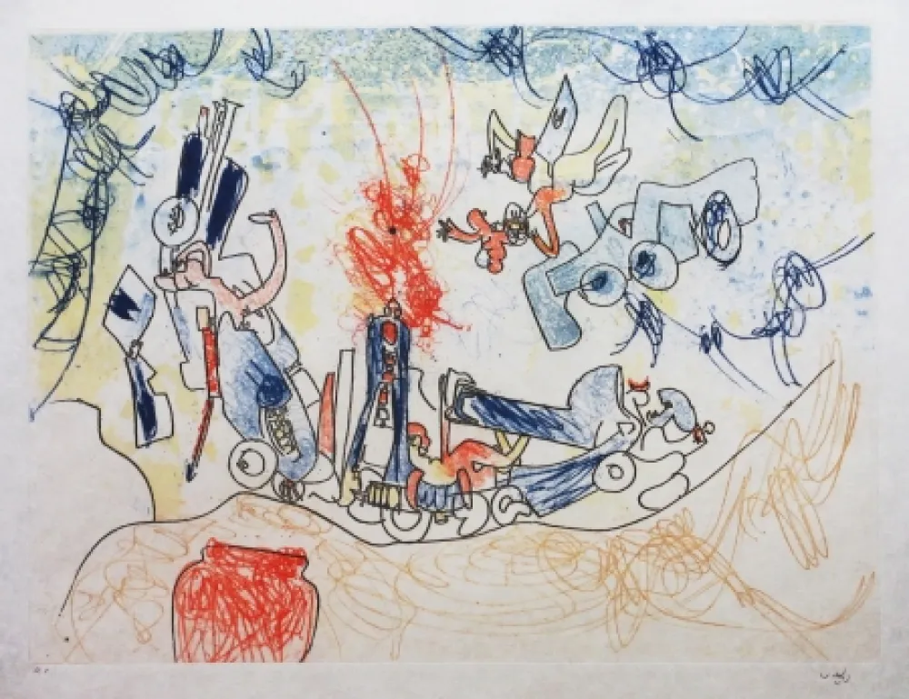 Etching And Aquatint Matta - Les Oh' Tomobiles (Planche 7)