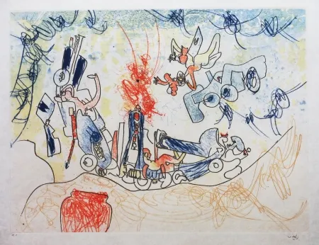 Etching And Aquatint Matta - Les Oh' Tomobiles (Planche 7)