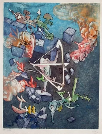 Etching And Aquatint Matta - Les prétendants