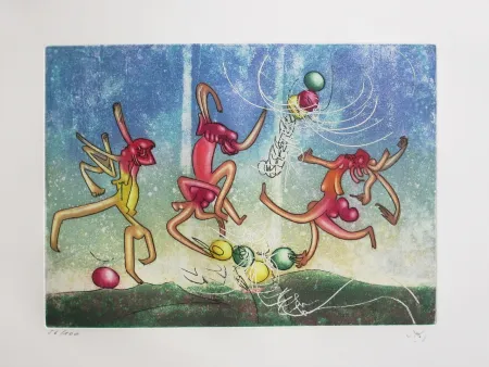 Etching And Aquatint Matta - Les Transesports