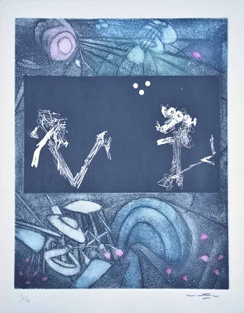 Etching And Aquatint Matta - Les Voix 