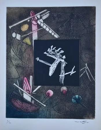 Etching And Aquatint Matta - Les Voix
