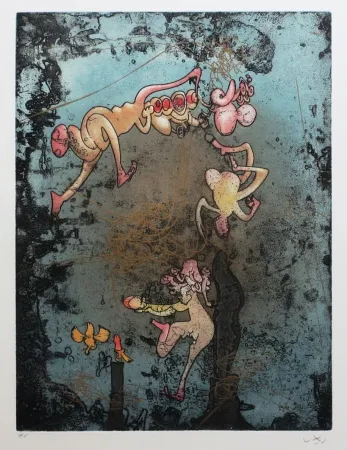 Etching And Aquatint Matta - Mallarmé l'or