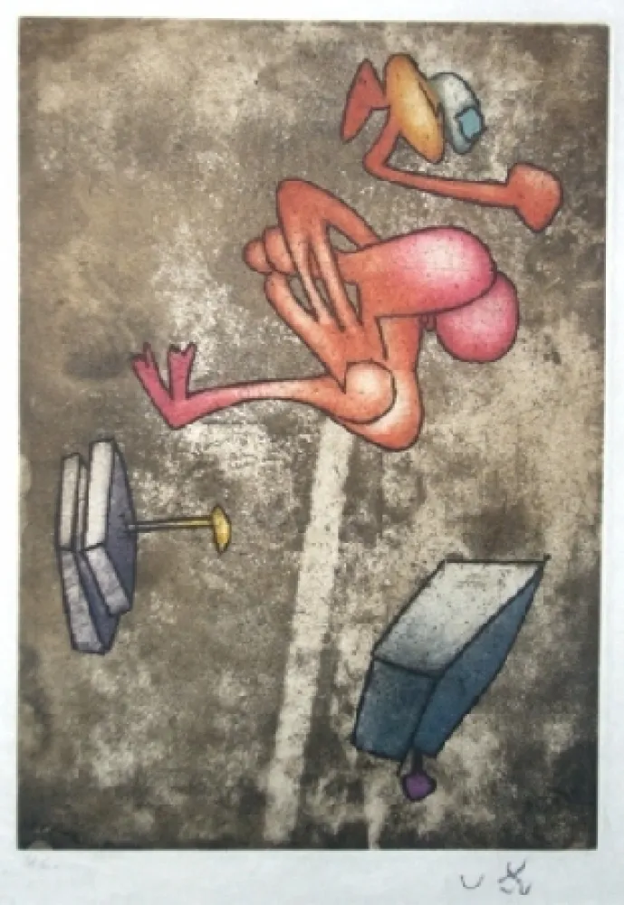 Etching And Aquatint Matta - Mot desserre freins