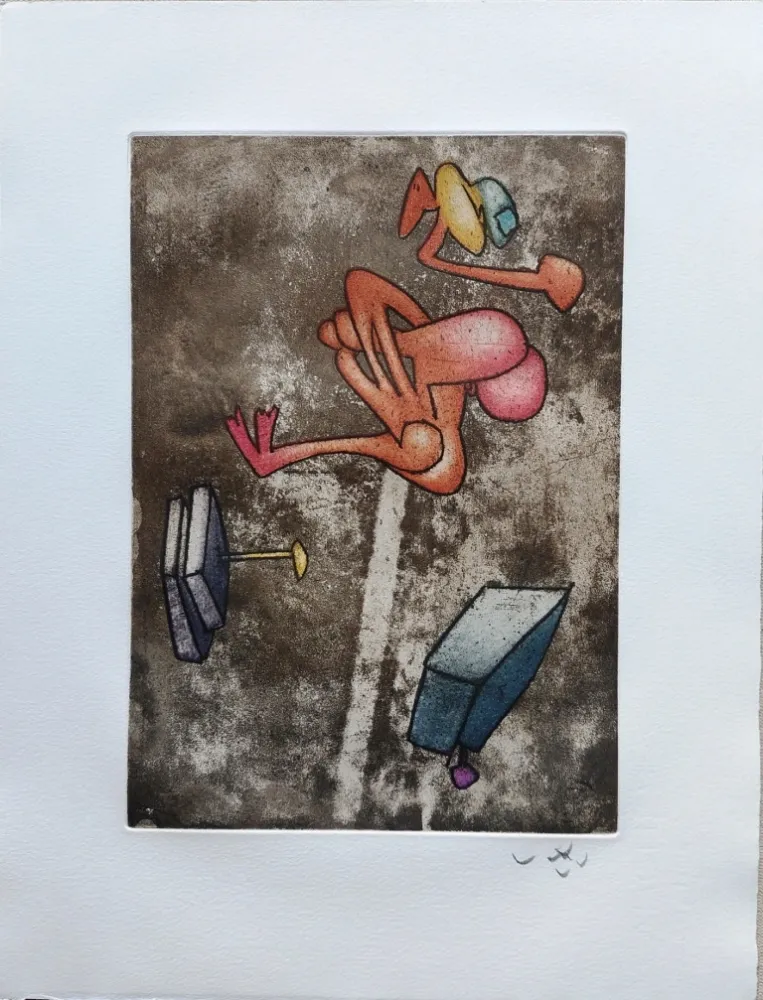 Etching And Aquatint Matta - Mots desserre freins