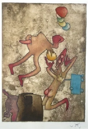 Etching And Aquatint Matta - Mots desserre freins 4