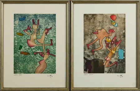 Etching And Aquatint Matta - Mots desserre freins, planche 3 and 4