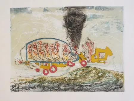 Etching And Aquatint Matta - Oh! Tomobiles