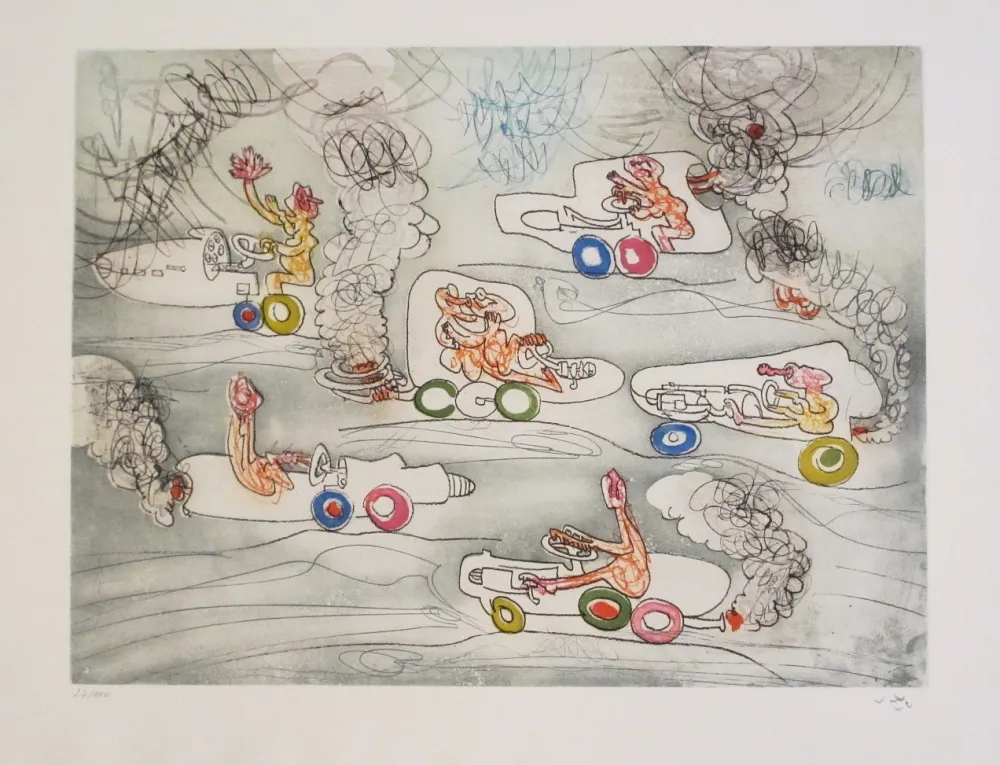 Etching And Aquatint Matta - Oh! Tomobiles