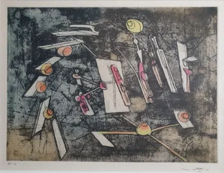 Etching And Aquatint Matta - Passage et sage du couple planche I