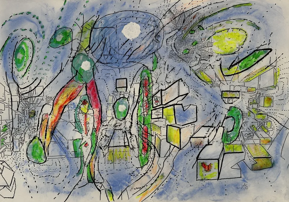 No Technical Matta - Sans Titre Drawing on Print