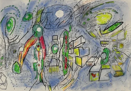 No Technical Matta - Sans Titre Drawing on Print