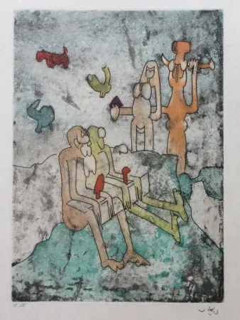 Etching And Aquatint Matta - Vivante mortalité (Planche 1)