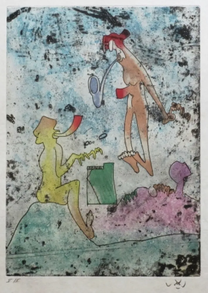 Etching And Aquatint Matta - Vivante Mortalité (Planche 4 )