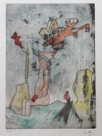 Etching And Aquatint Matta - Vivante mortalité (Planche 5)