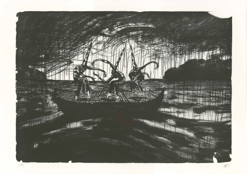 Lithograph Mattotti - Tiepolo - La Barque