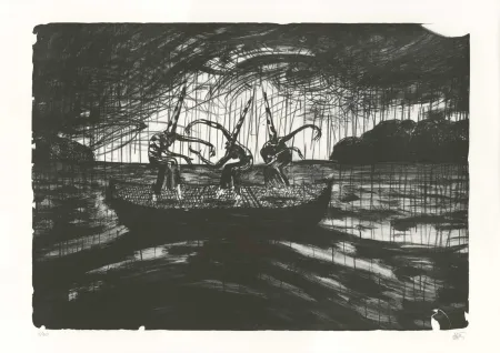 Lithograph Mattotti - Tiepolo - La Barque