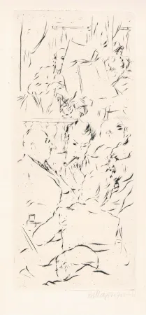 Drypoint Mayrhofer - Im Kaffeehaus