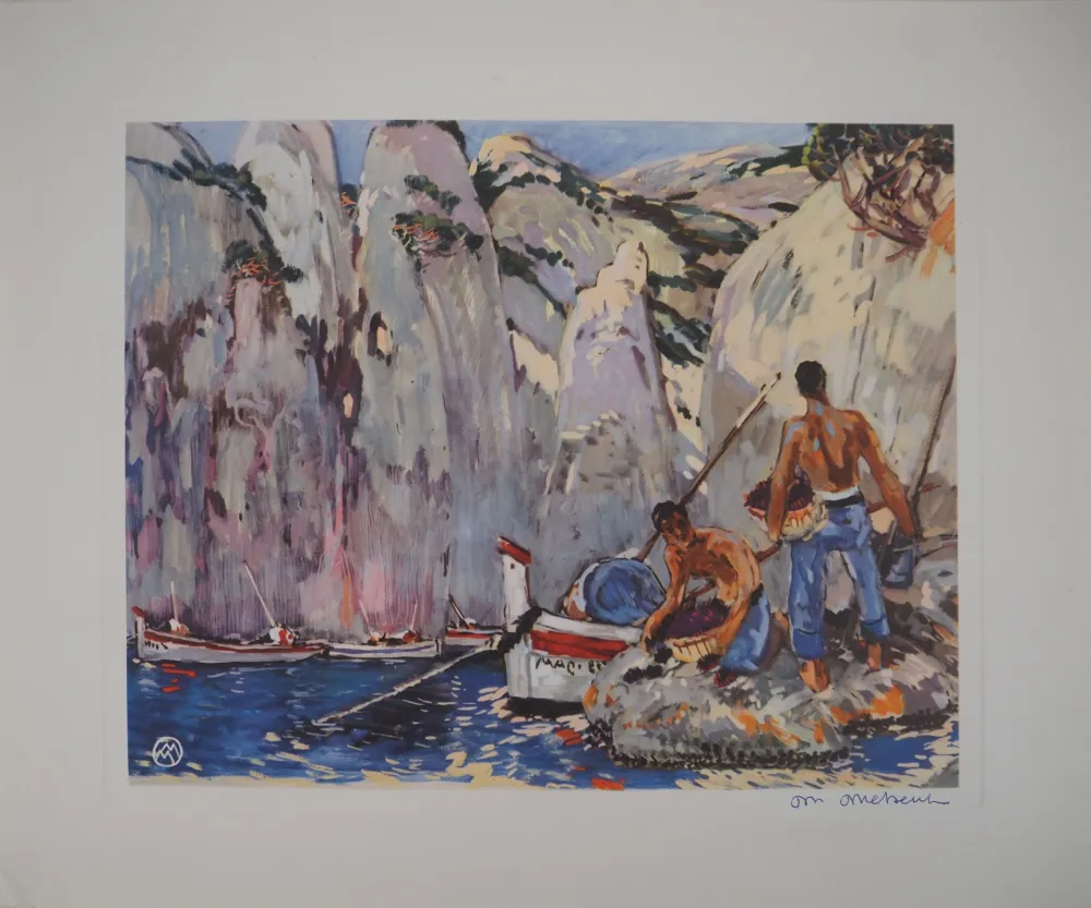 Rotogravure Méheut - La Pêche dans les Calanques